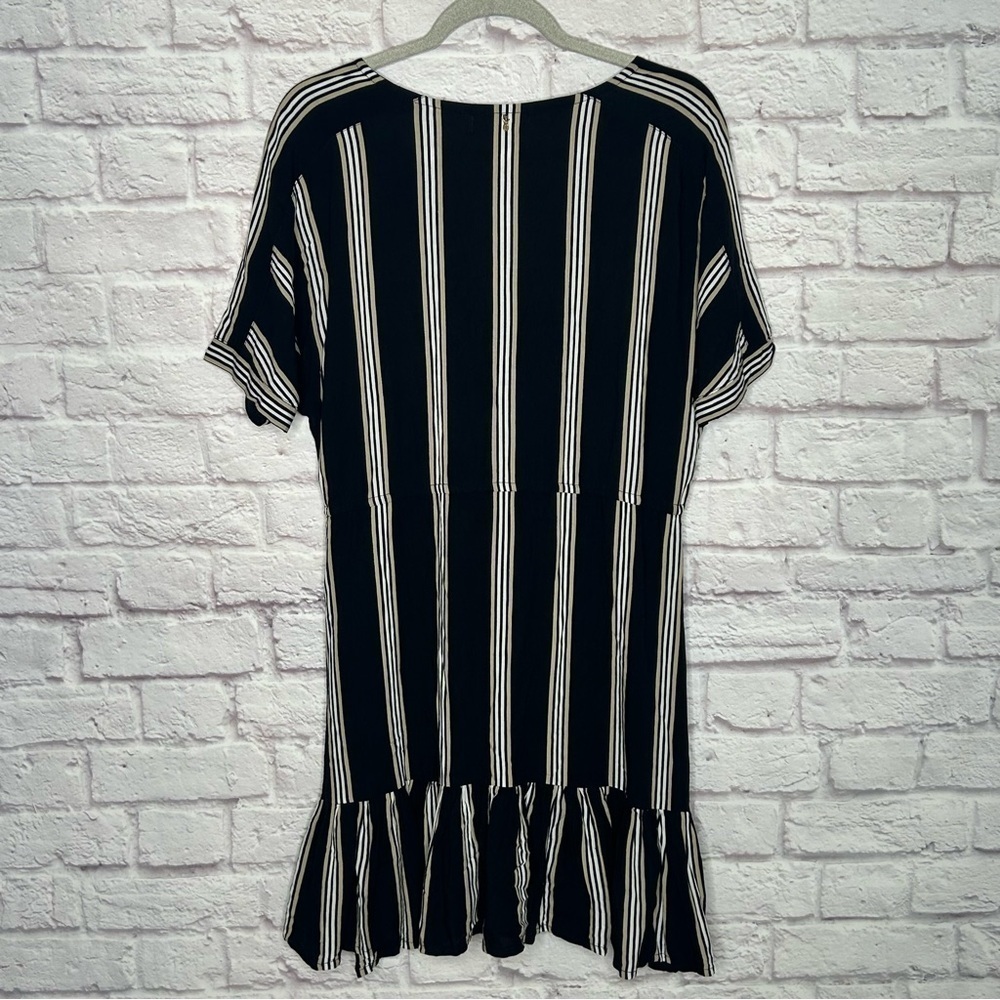 BEACHGOLD Striped V-Neck Ruffle Hem Mini Dress - Picture 5 of 15